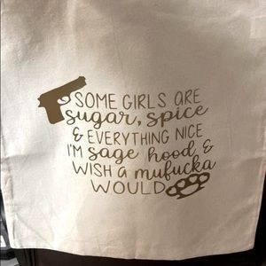 Cream and gold  15"W x 16"H tote